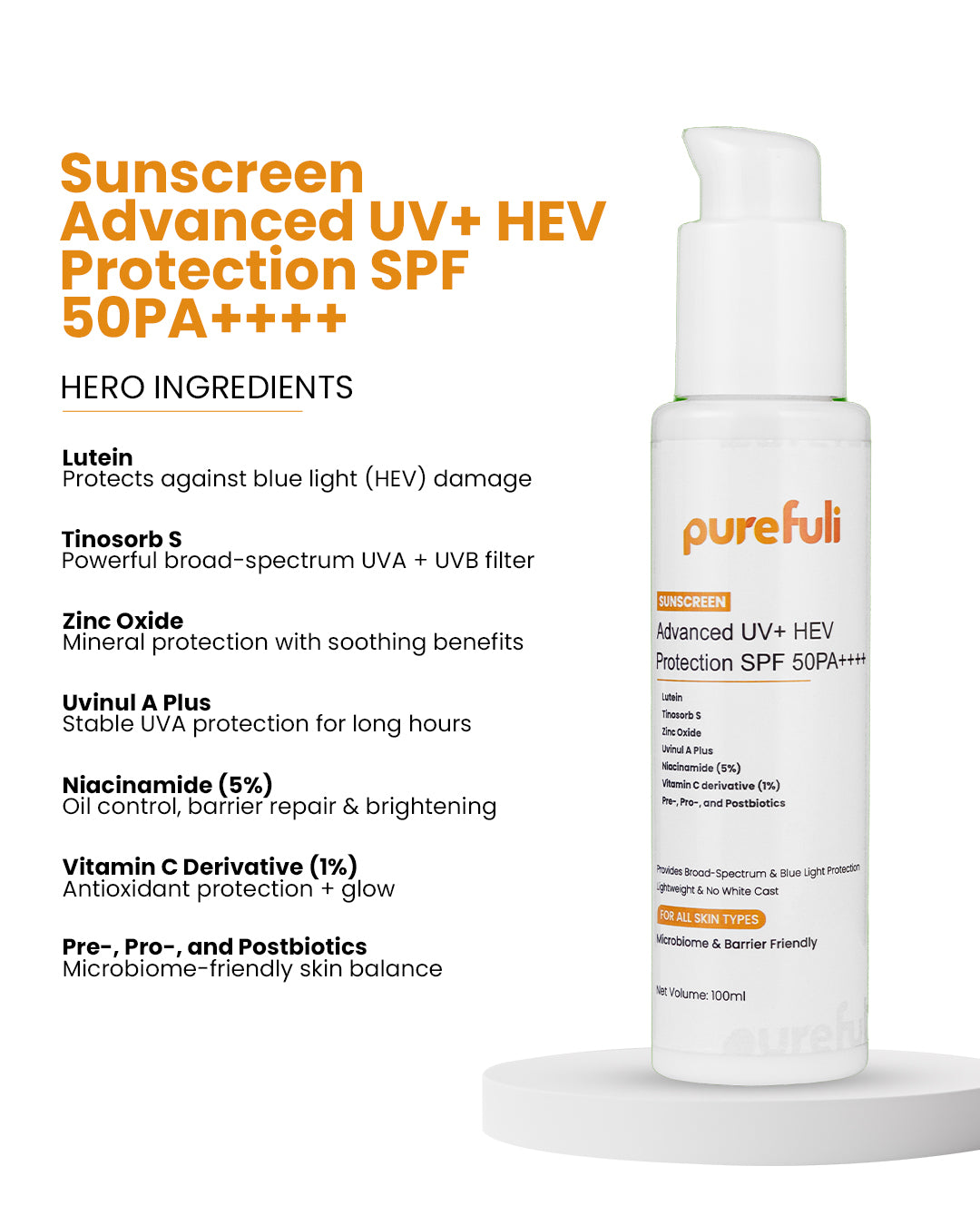 Sunscreen Advanced UV+ HEV Protection SPF 50PA++++